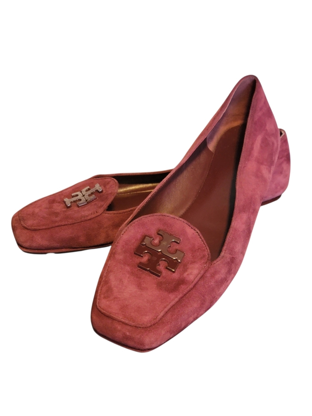 Tory Burch Fitz Suede Loafers Port Maroon Wine Womens Size 10M